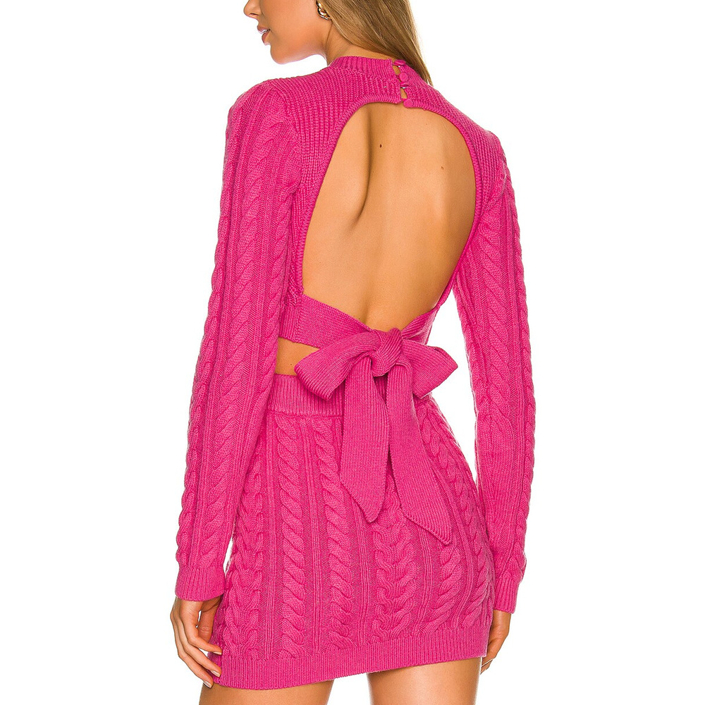 Lovers And Friends 'Etienne' Pink Cropped Cable Knit Sweater Size S - NWT